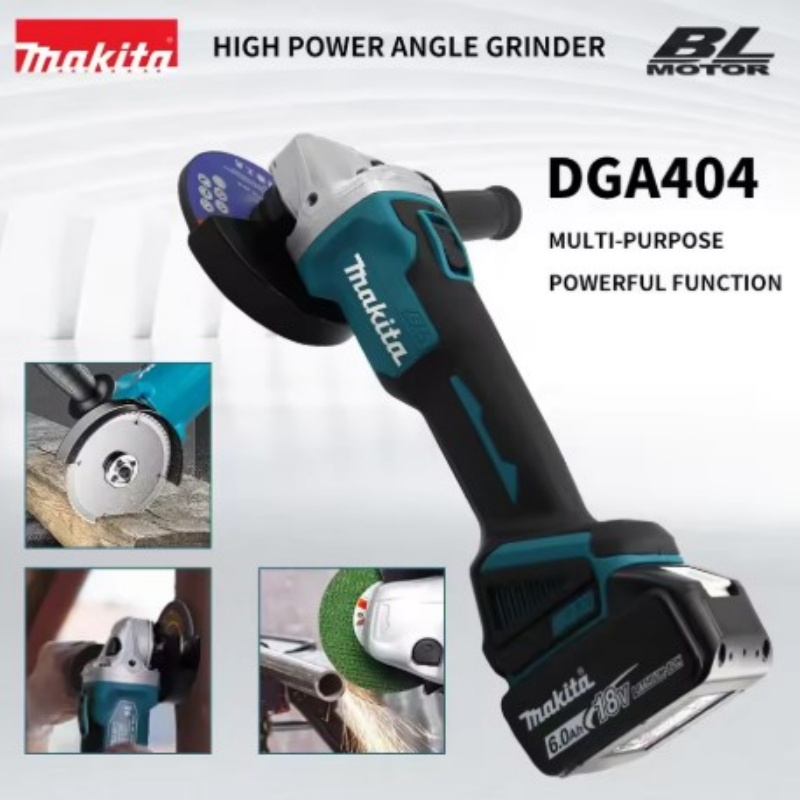 Brushless Angle Grinder Battery Powered - Бесщеточная электрическая угловая шлифмашина Makita DGA404,