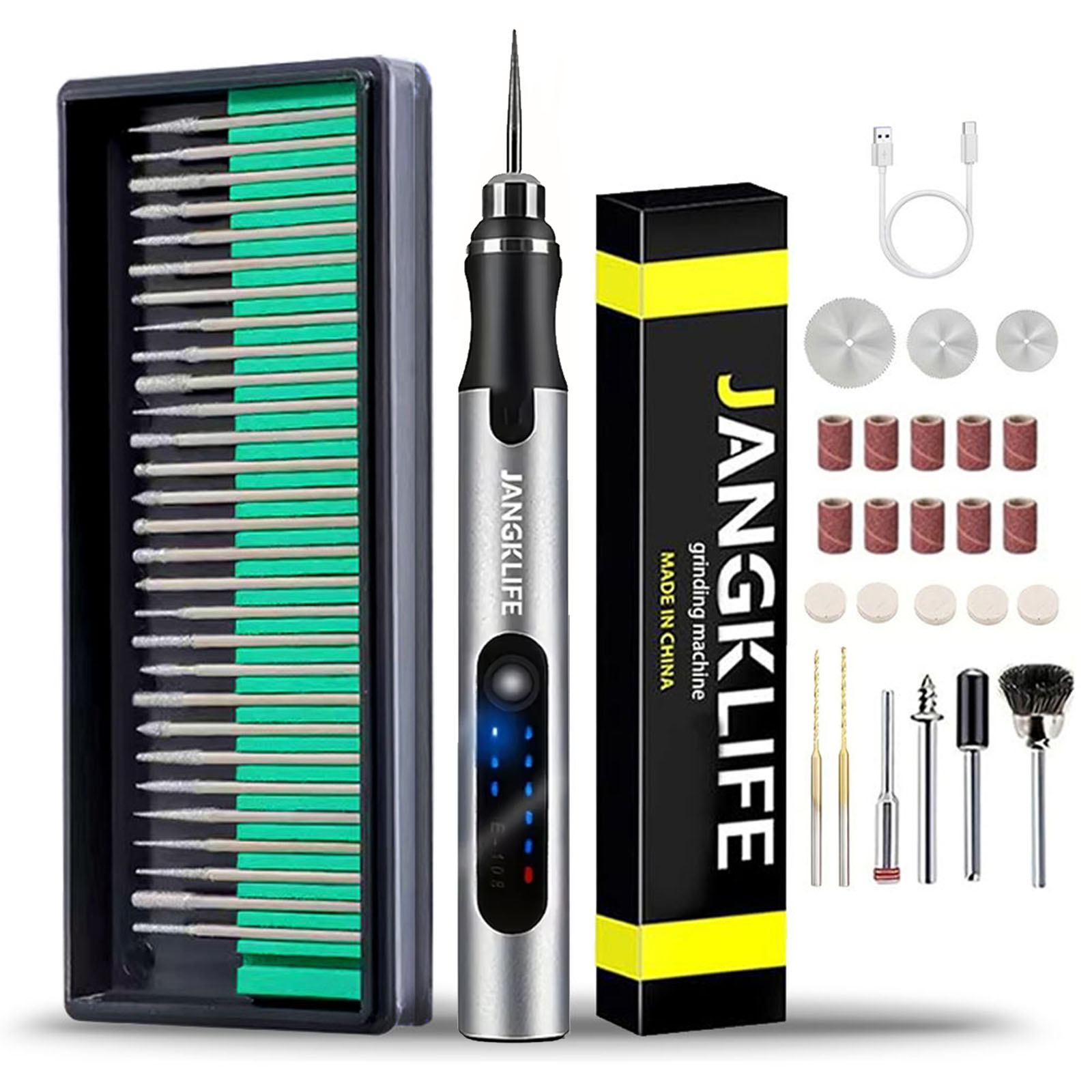 JANGKLIFE USB беспроводной рот – обзор и цена Cordless Rotary Tool Kit Accessories