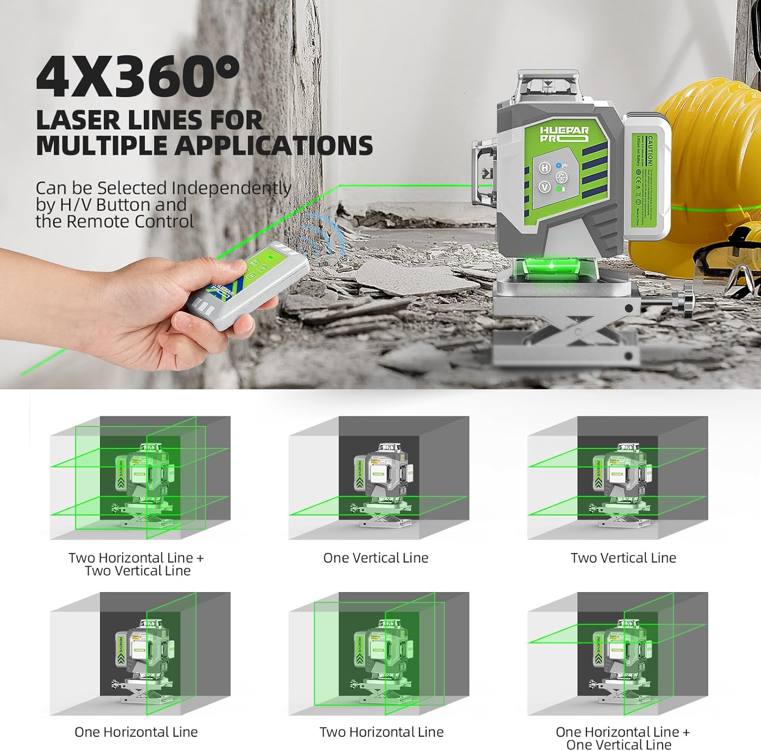 Huepar Professional 4D перекре – обзор и цена Laser Level 16 Lines 4D Green